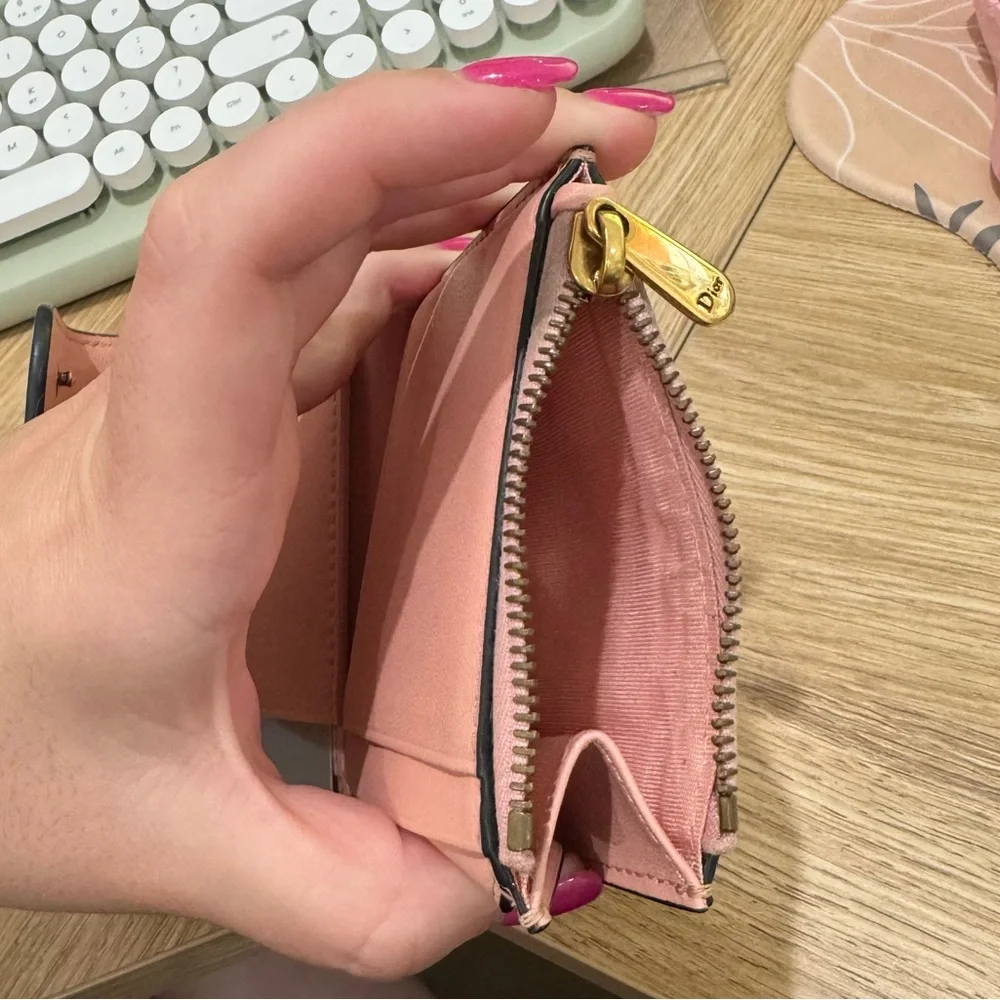 Dior Pink compact wallet leather